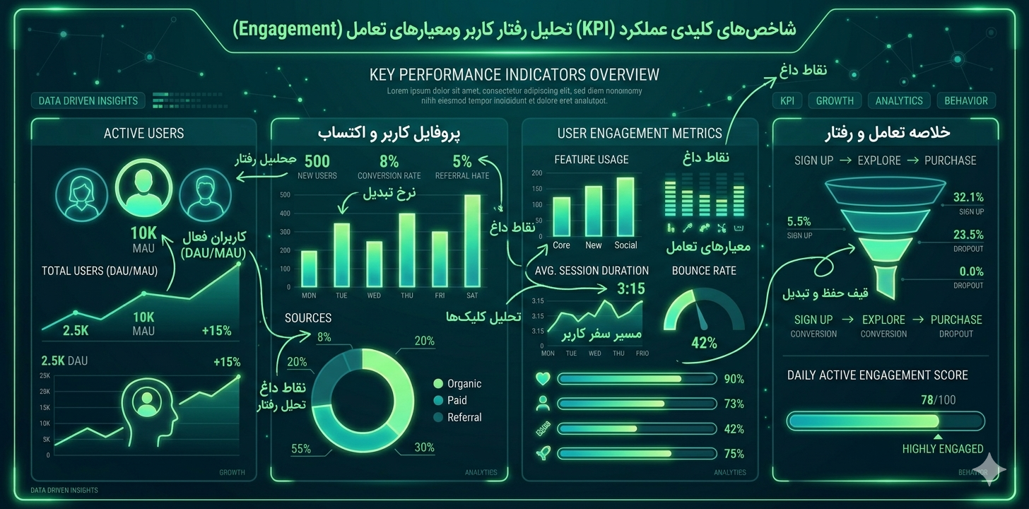 KPI های تحلیل رفتار کاربر و معیارهای engagement