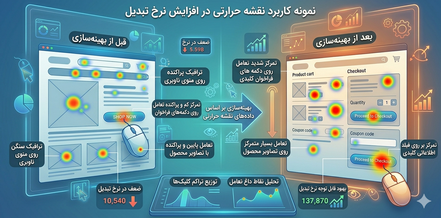 مزایای نقشههای حرارتی در بهینه سازی UX و CRO